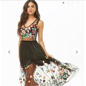 Forever 21 Floral Embroidered Dress